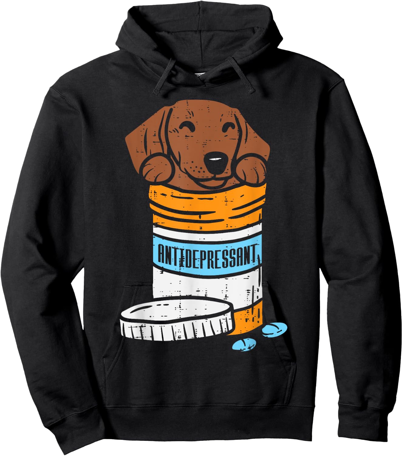 Antidepressant Dachshund Weiner Sausage Dog Animal Pet Gift Hoodie - Hoodie | Black