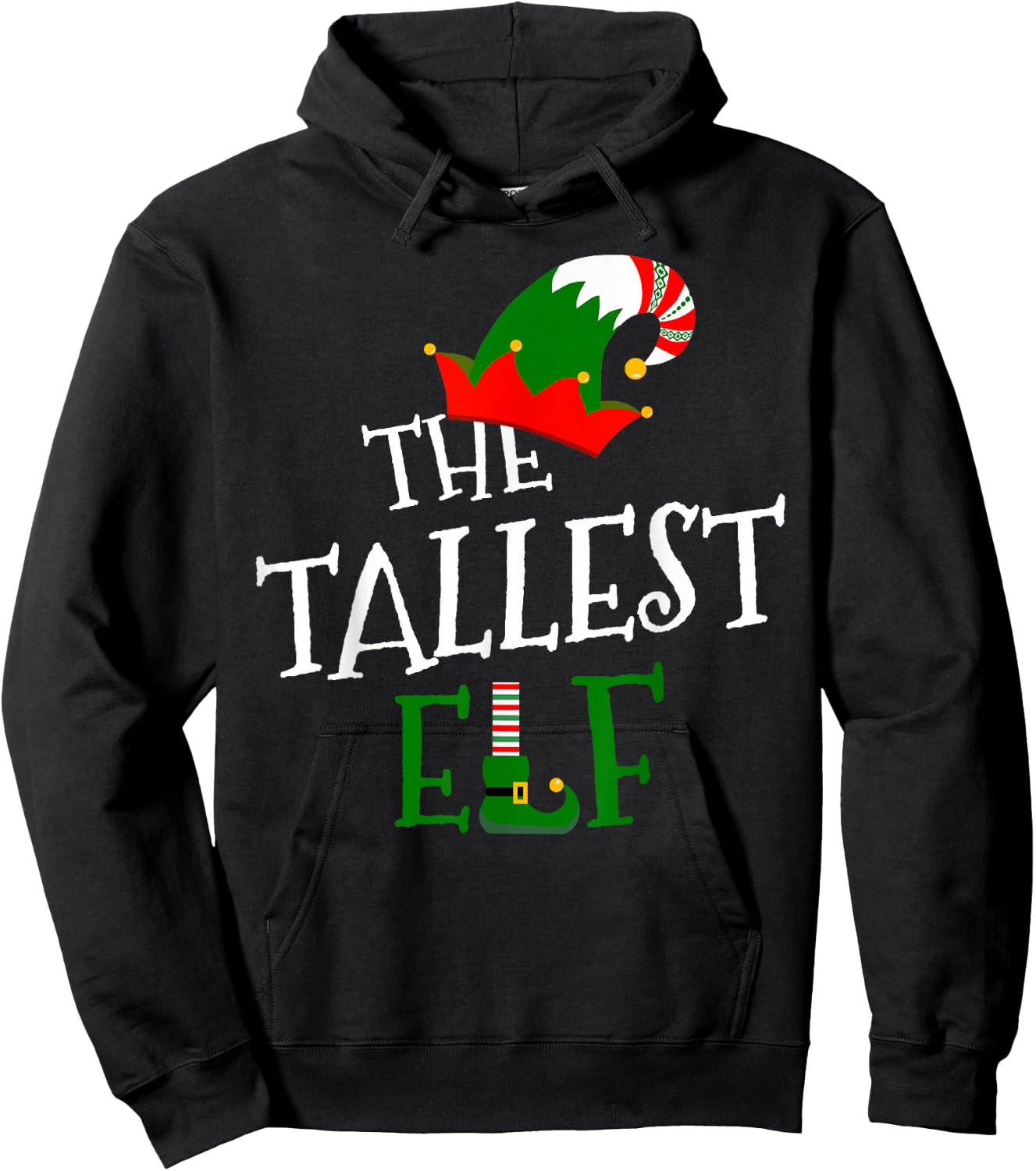 The Tallest Elf Family Matching Group Gift Christmas Costume Hoodie - Hoodie | Black