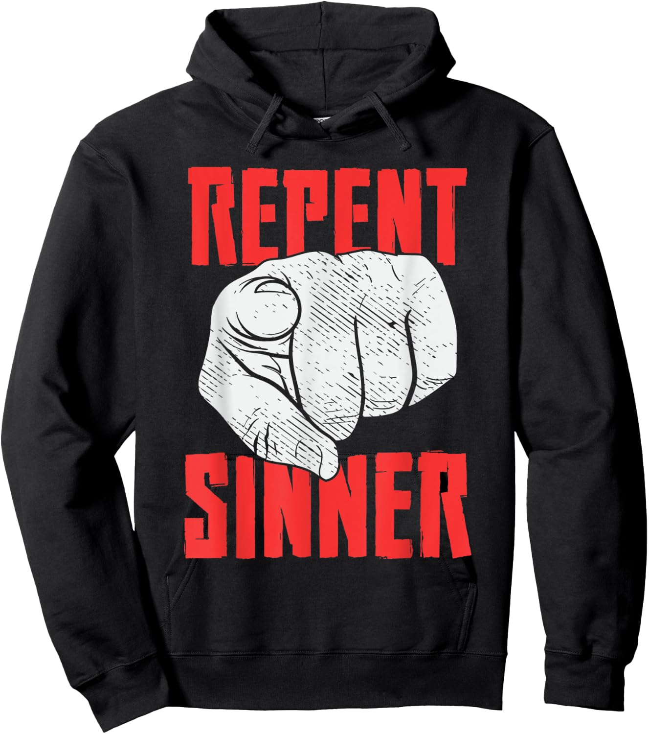 Repent Sinner Christian Church Christus Bible Funny Meme Hoodie - Hoodie | Black
