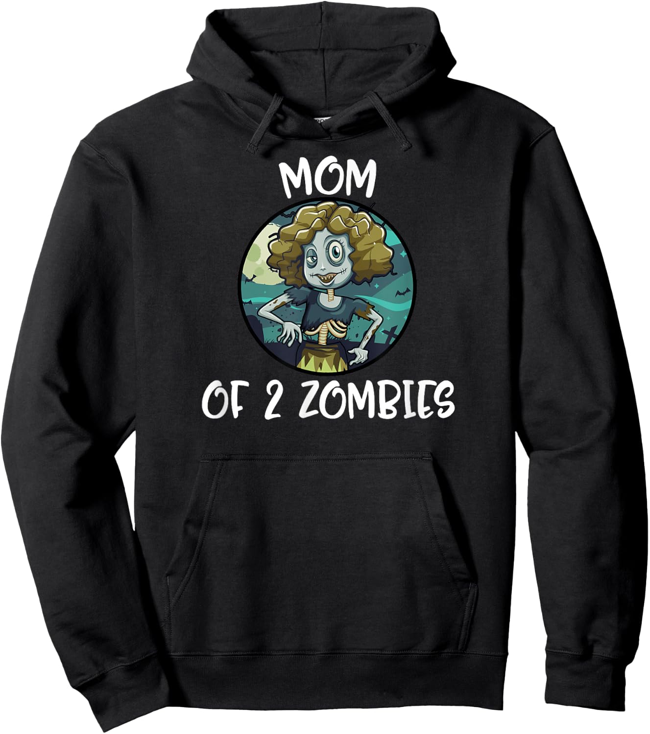 Mother's Day Mom Of 2 Zombies Women Gift Hoodie - Hoodie | Black