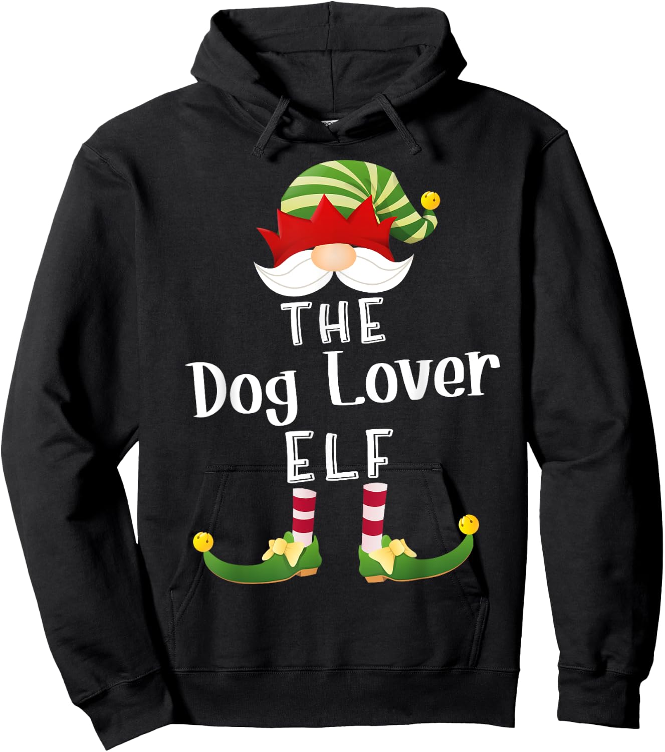 Dog Lover Elf Group Christmas Funny Pajama Party Women Hoodie - Hoodie | Black