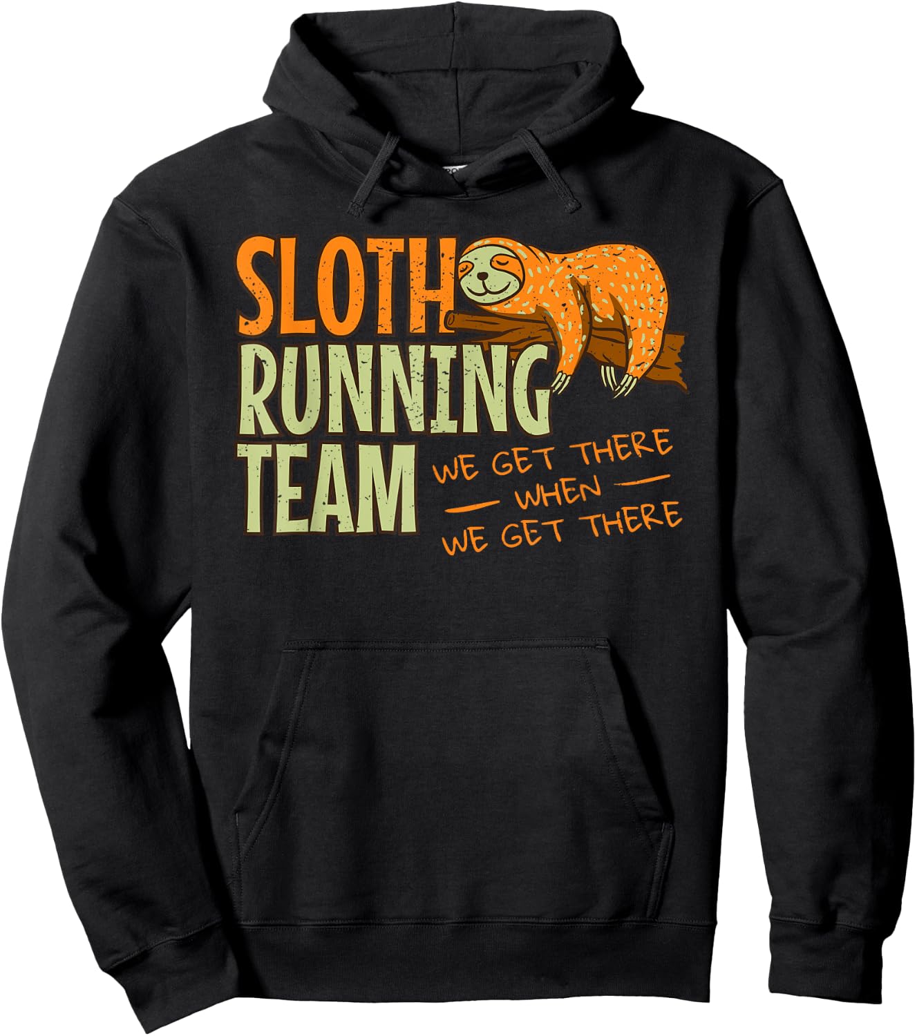 Sloth Running Team Jogging Lazy Sleepy Motivation Hoodie - Hoodie | Black