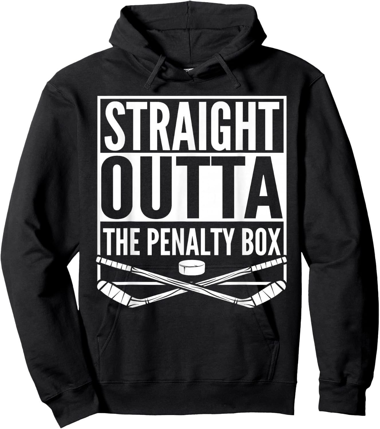 Straight Outta The Penalty Box Hockey Player Gift Hockey Hoodie - Hoodie | Black