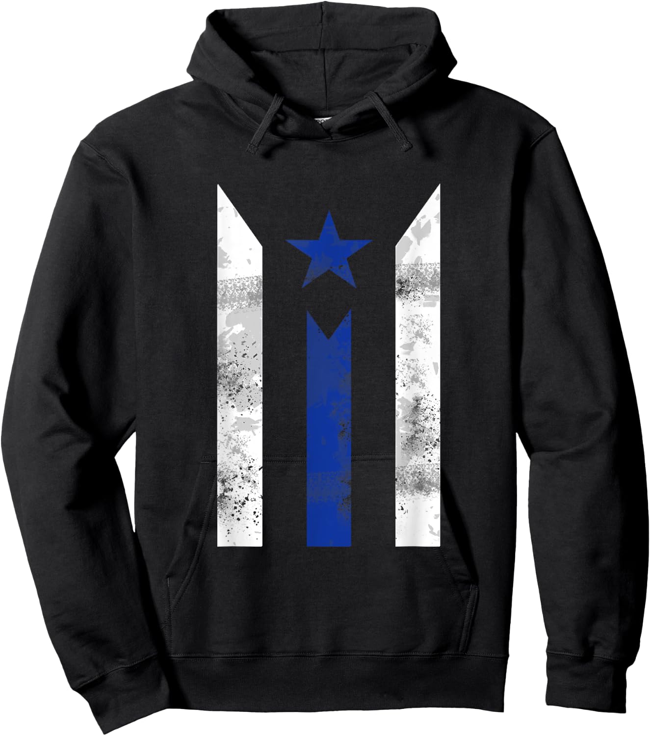 Thin Blue Line Puerto Rican Police Puerto Rico Flag Gift Hoodie - Hoodie | Black