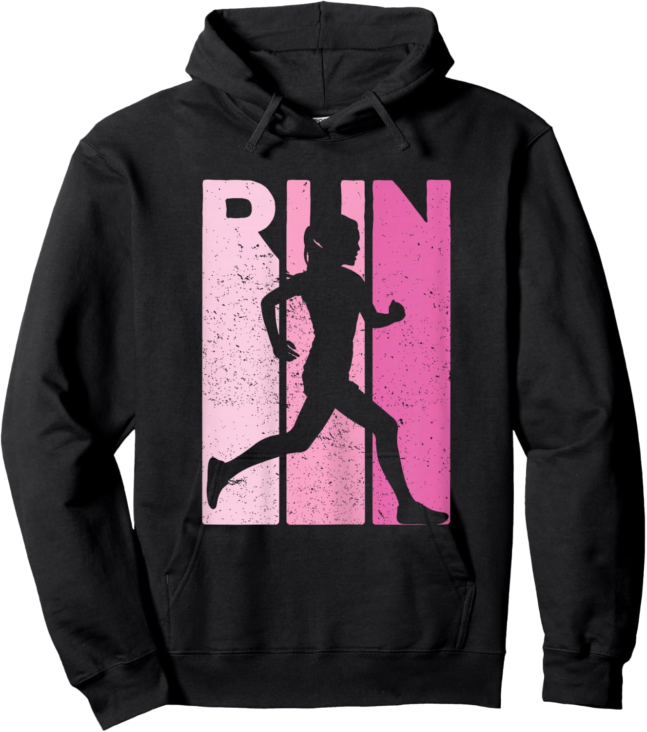 Retro RUN Runner Jogger Marathon Vintage for Girls Women Hoodie - Hoodie | Black