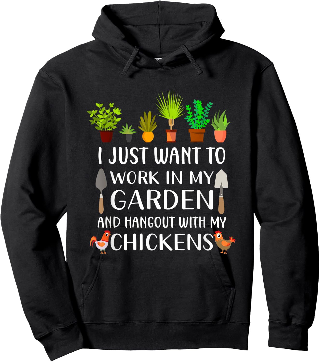 Chicken lover funny gardening shirt women, Gardener Hoodie - Hoodie | Black