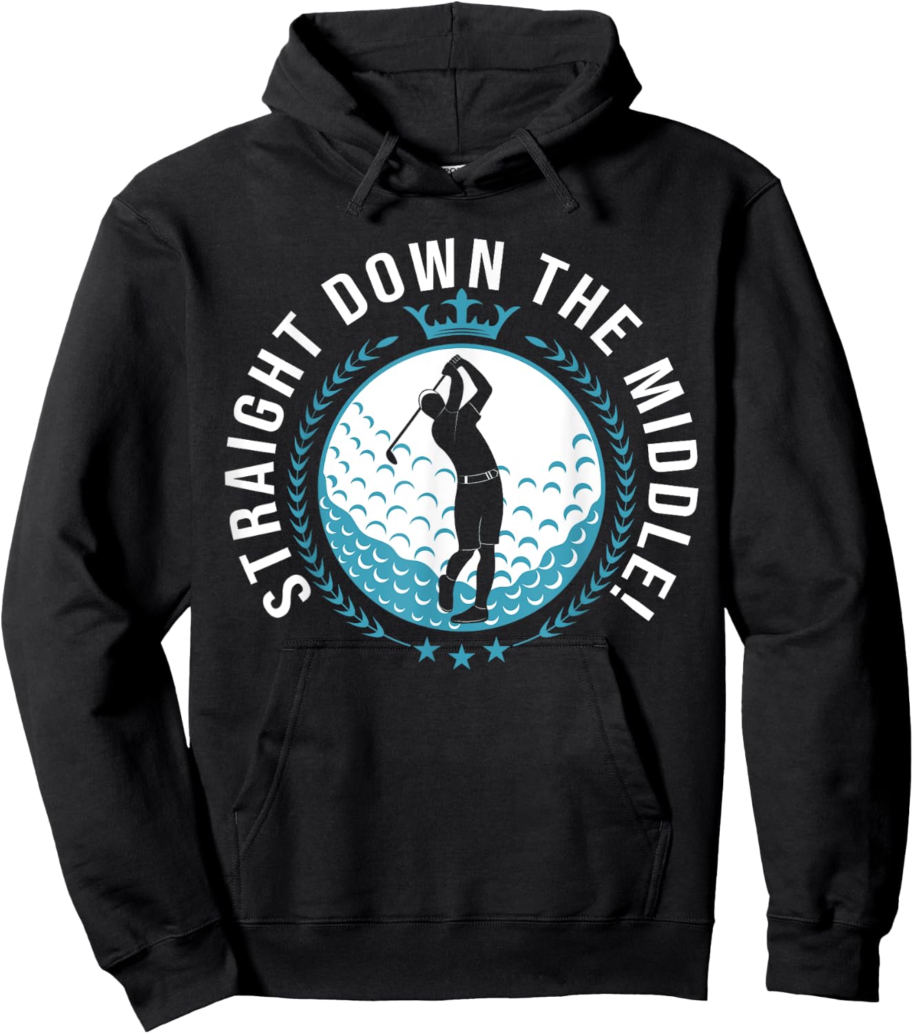 Straight down the middle - cool golf shirt golf Hoodie - Hoodie | Black