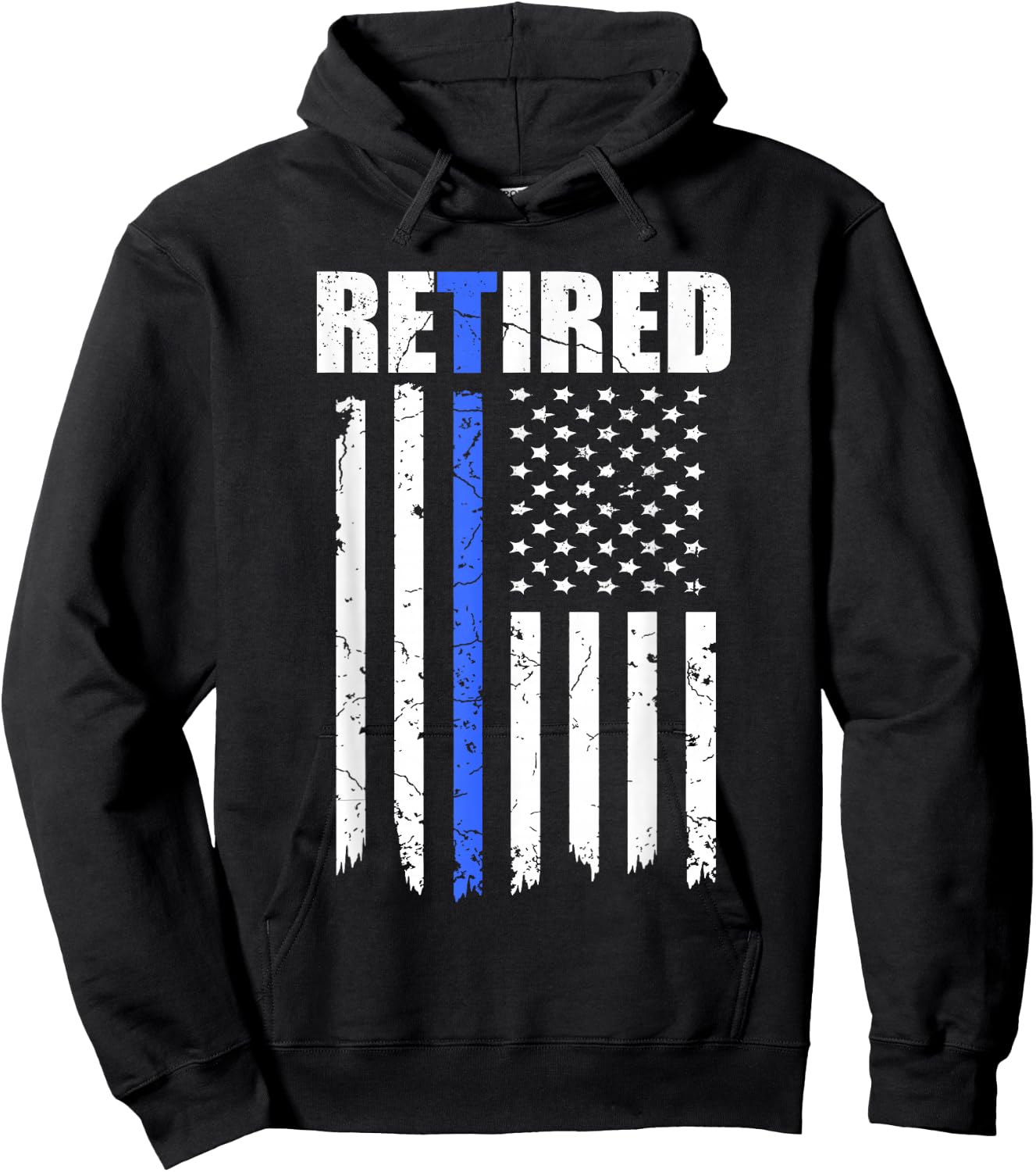 Retired Police Officer American Flag Retirement 2021 Cop Hoodie - Hoodie | Black