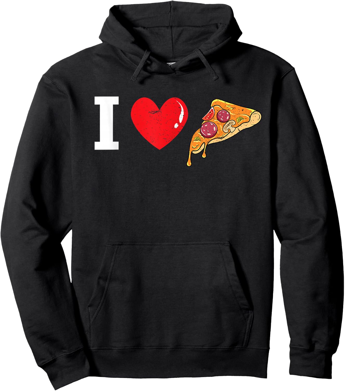 I Heart Pizza I Love Pizza New York Pepperoni Pizza Lover Hoodie - Hoodie | Black