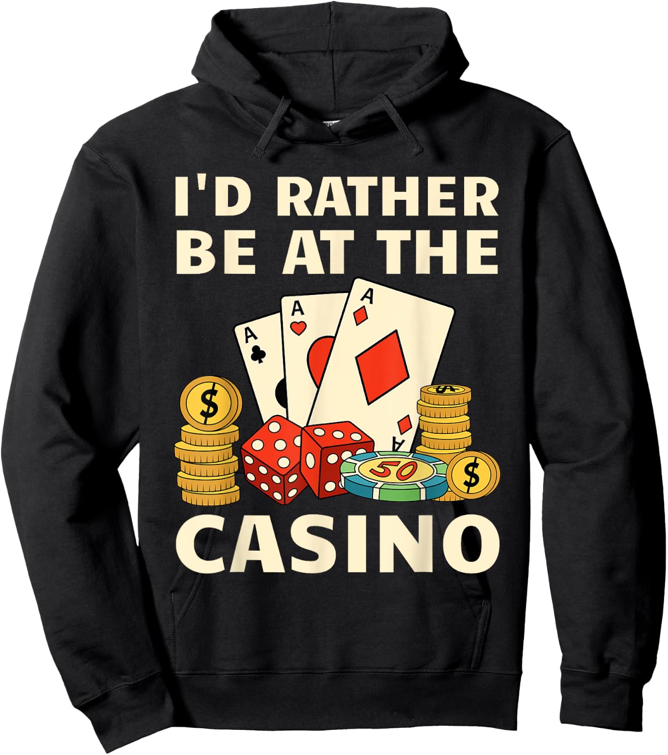 Cool Casino Lover Art Women Casino Gambling Gambler Hoodie - Hoodie | Black