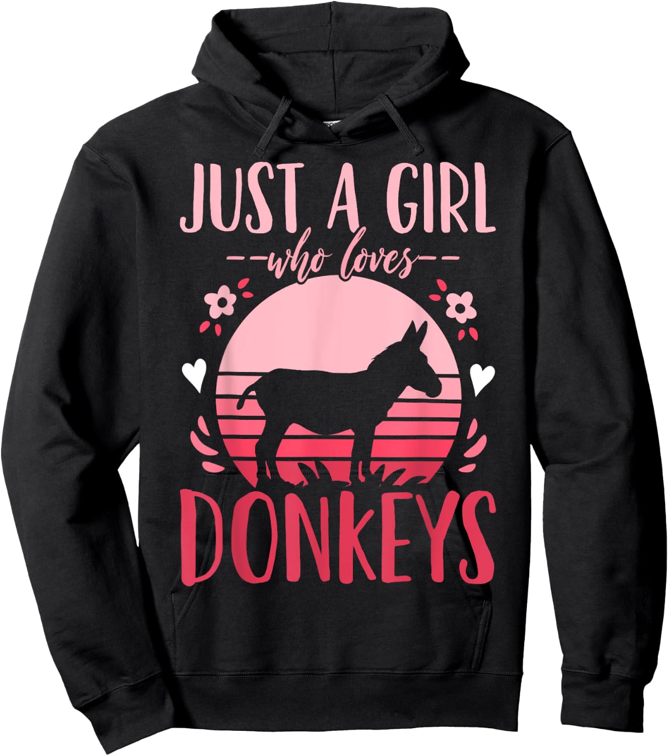 Donkey Just a Girl Who Loves Donkeys Retro Hoodie - Hoodie | Black
