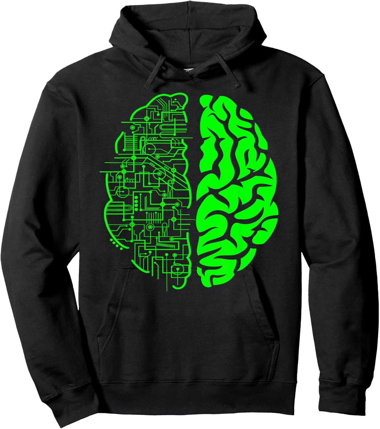 Binary AI Computer Circuit Electric Game Lovers Gift & Brain Hoodie - Hoodie | Black