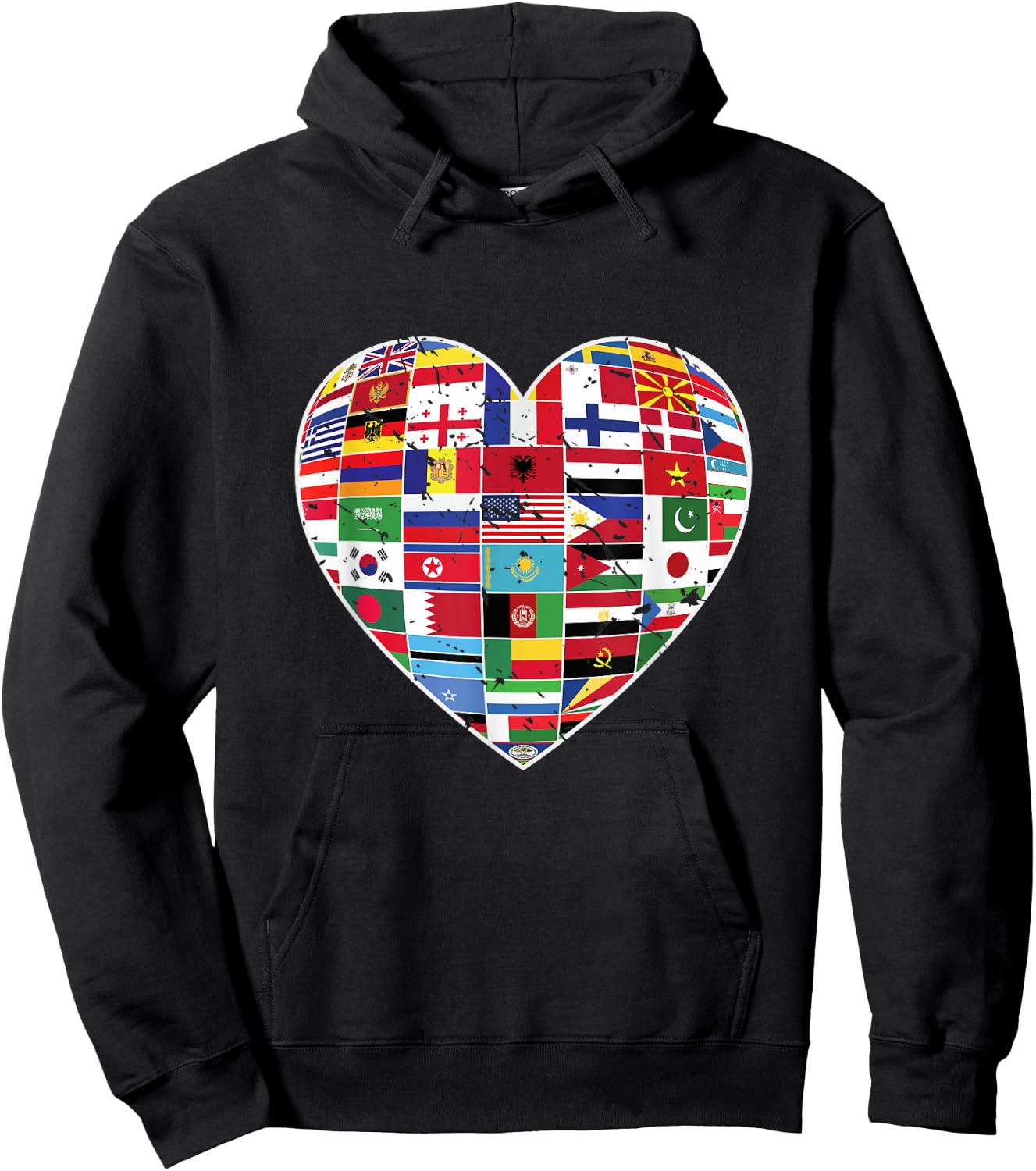 World Flags Earth Day Hoodie - Hoodie | Black