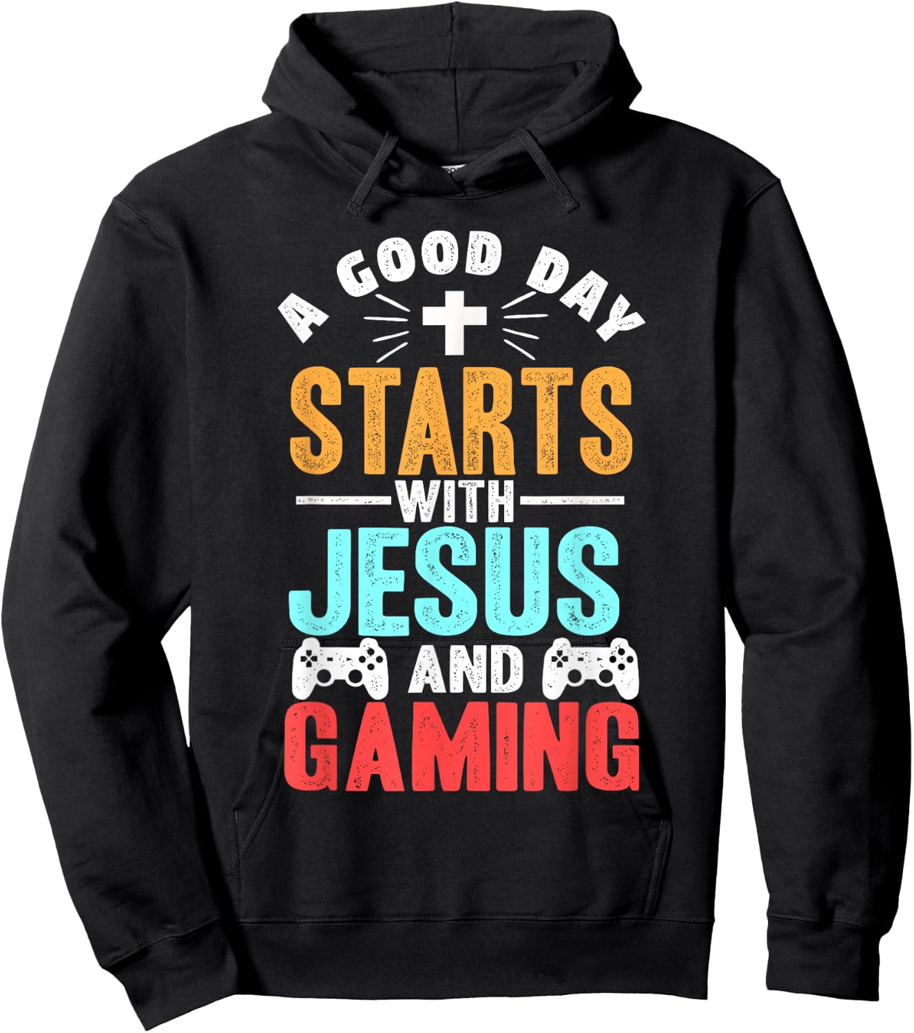 Funny Christian Jesus Gaming Gift Christian Gamer Hoodie - Hoodie | Black