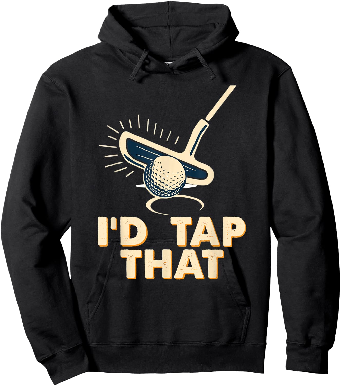 Retro Vintage I'd Tap That Funny Golfer Golf Club Gift Hoodie - Hoodie | Black
