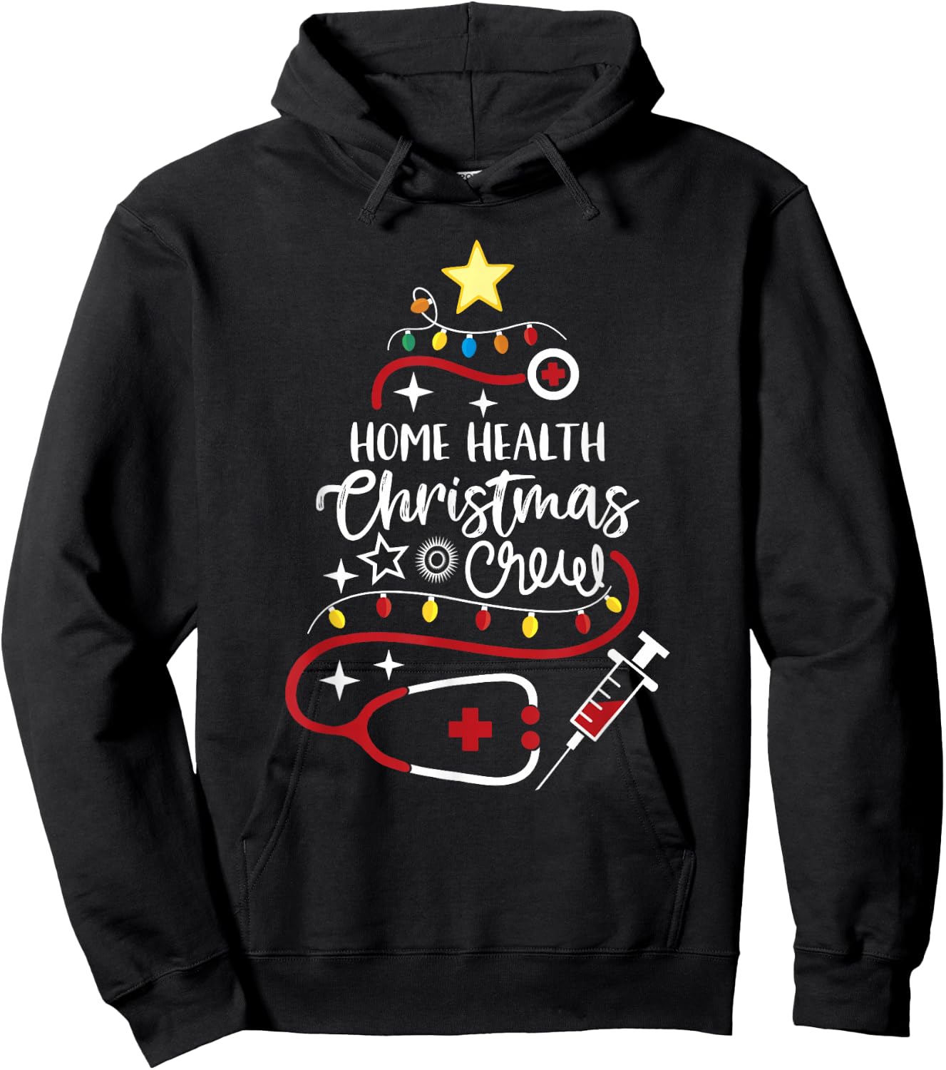 Home Health Nurse Specialists Home Health Christmas Crew Hoodie - Hoodie | Black