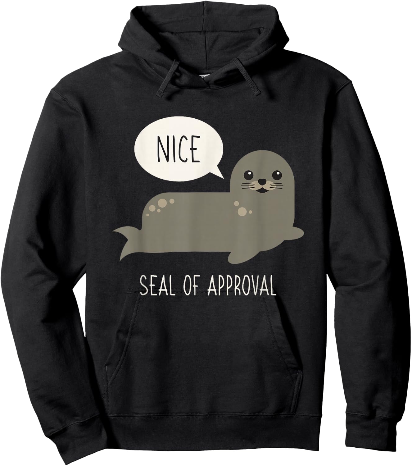 Seal of Approval Funny Animal Pun Pun Gifts T Shirt Hoodie - Hoodie | Black