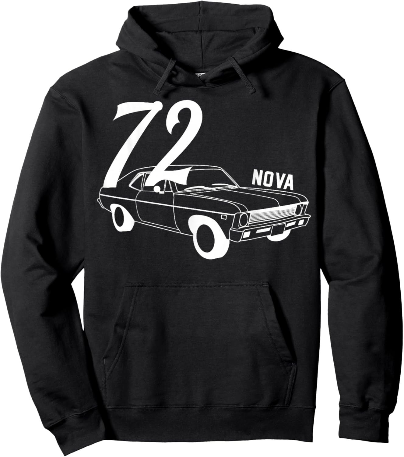 1972 72 Chevys Nova 2 Classic Car Old School Muscle Car Hoodie - Hoodie | Black