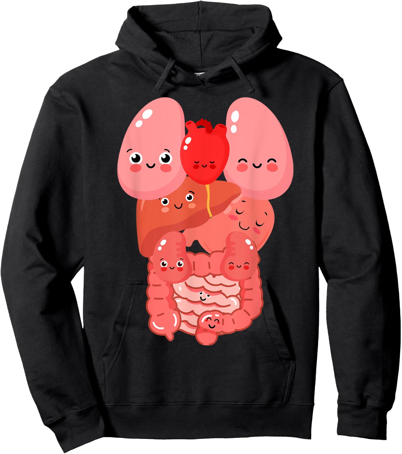 Internal Organs Funny Human Anatomy Smiling Hoodie - Hoodie | Black