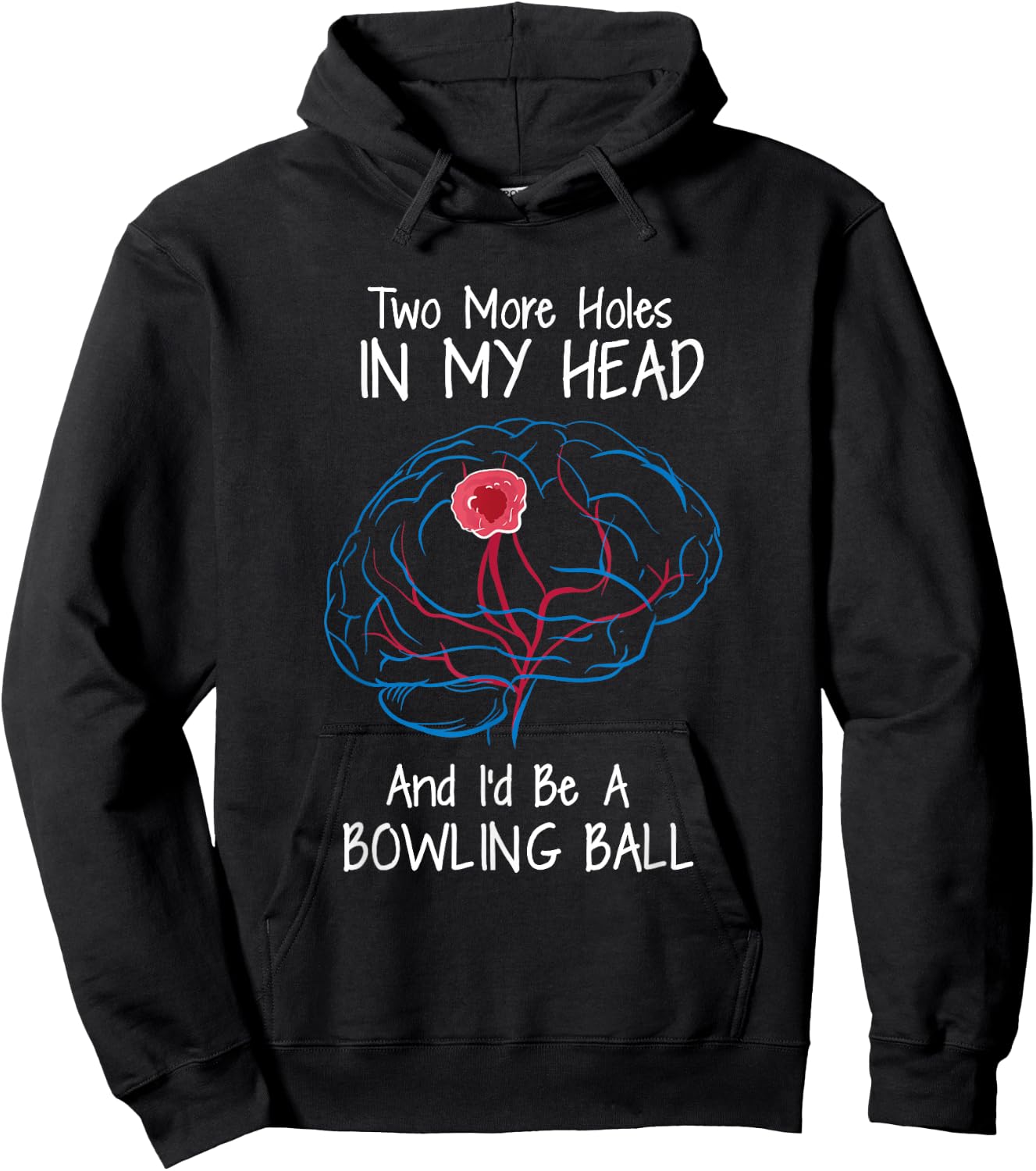 Bowling Ball Brain Tumor Awareness Warrior Survivor Humor Hoodie - Hoodie | Black