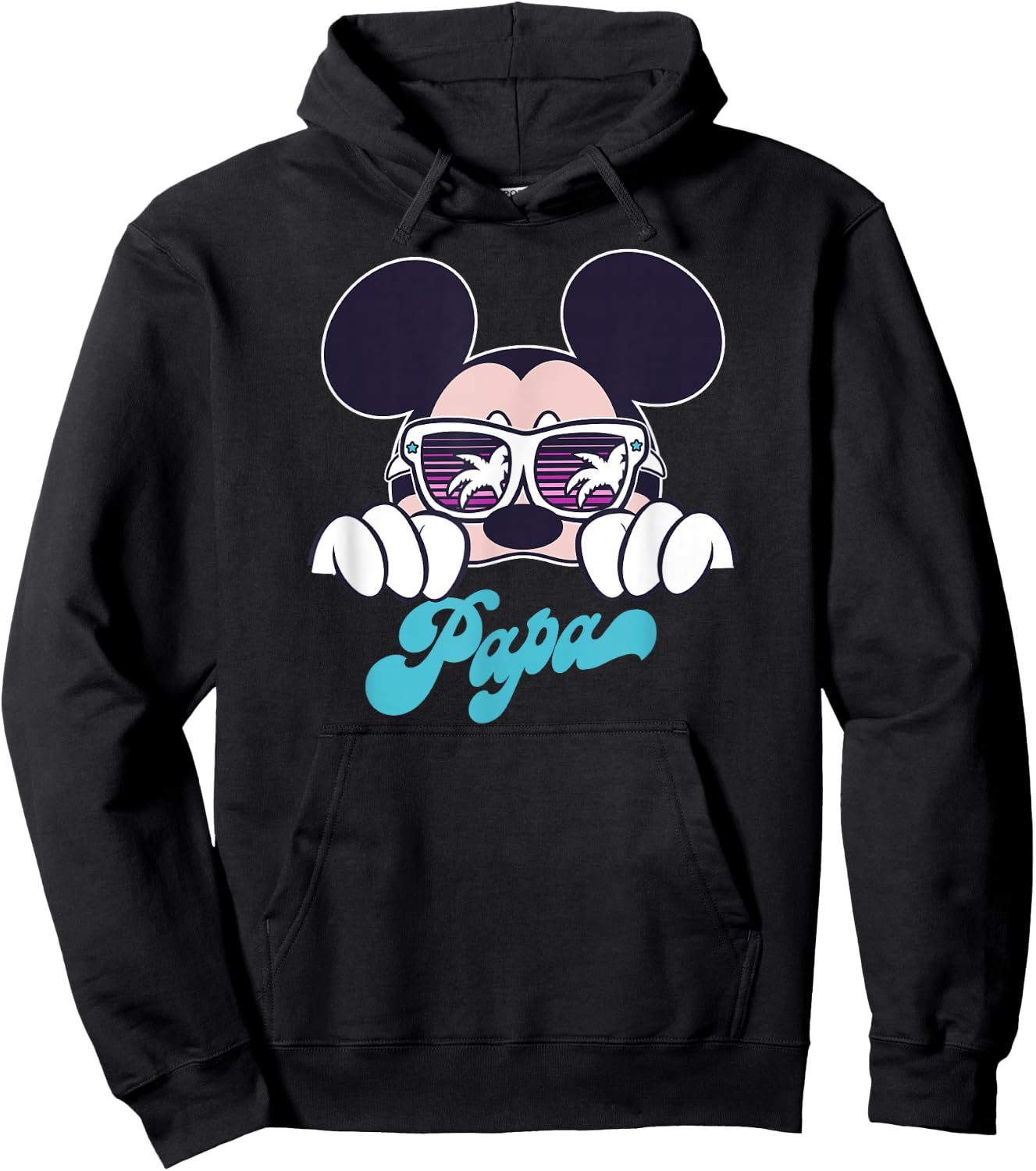 Disney Mickey and Friends Cool Mickey Summer Vibes Papa Logo Hoodie - Hoodie | Black