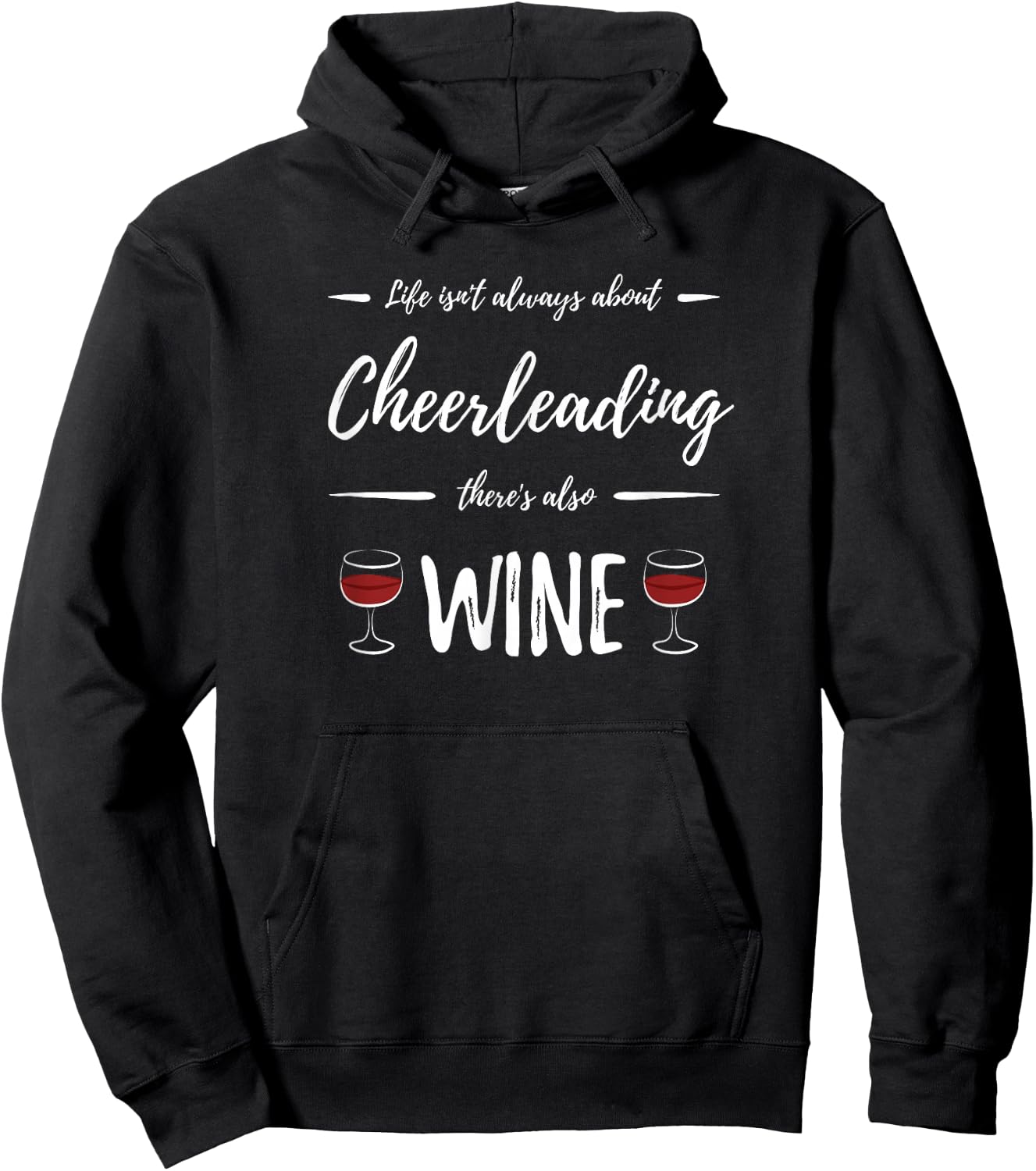 Wine Drinker Cheerleading Funny Cheerleader Gift Hoodie - Hoodie | Black
