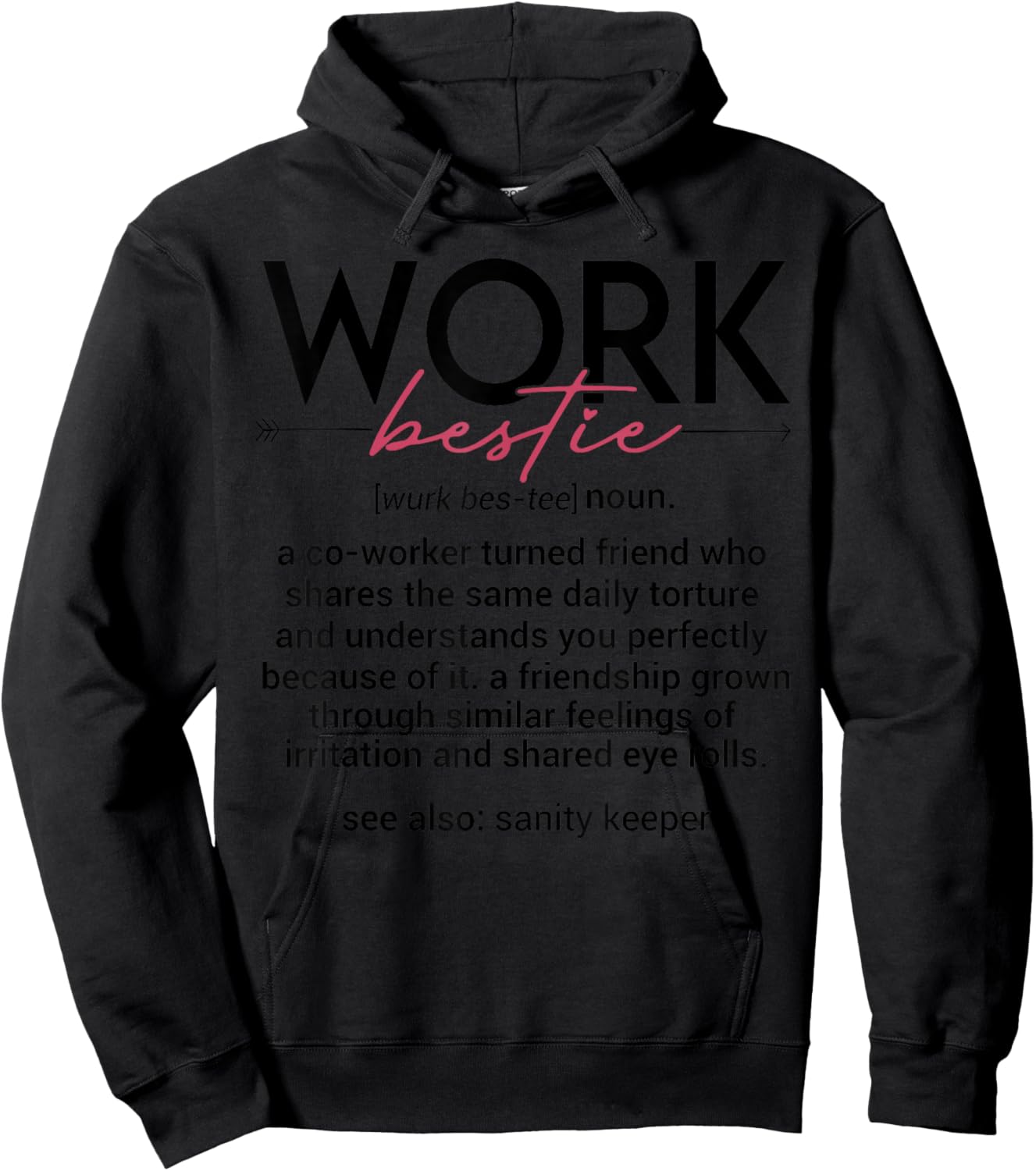 Vintage Work Bestie Definition Teachers Nurses Boss Women Hoodie - Hoodie | Black