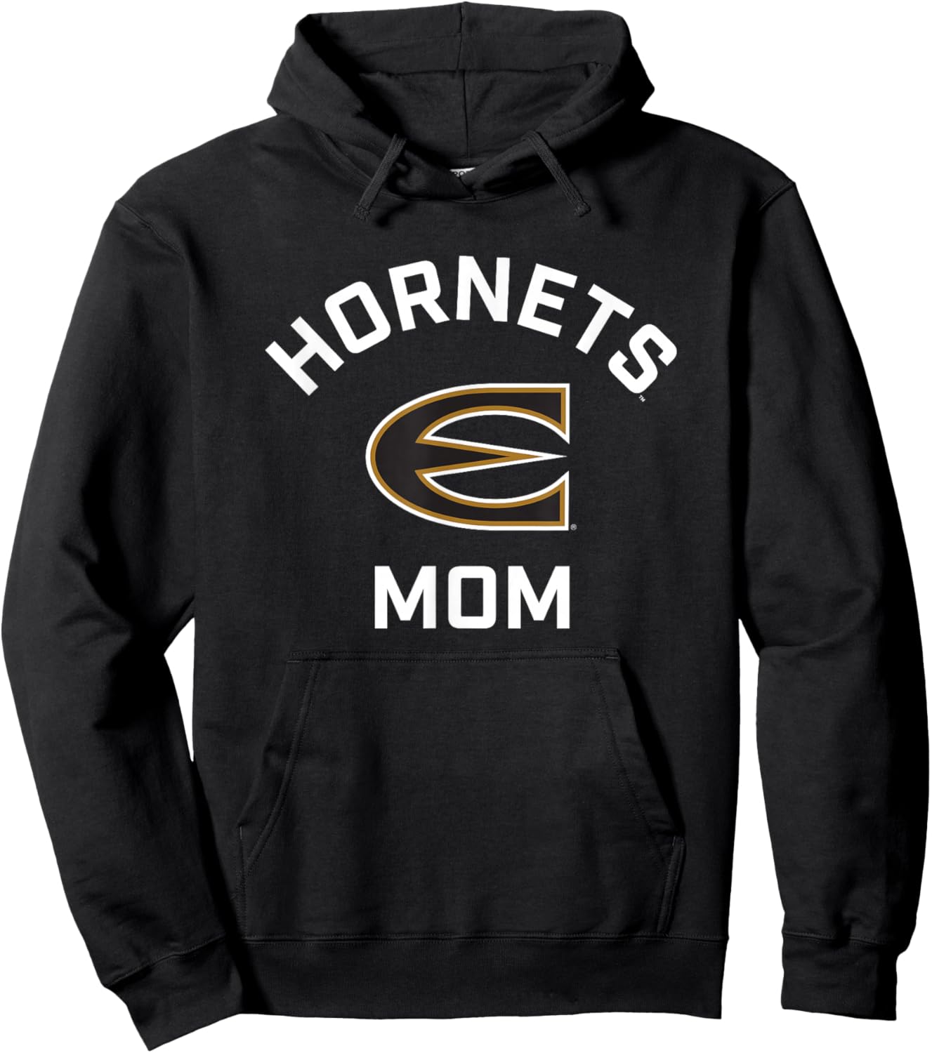 Emporia State University ESU Hornets Arched Mom Hoodie - Hoodie | Black