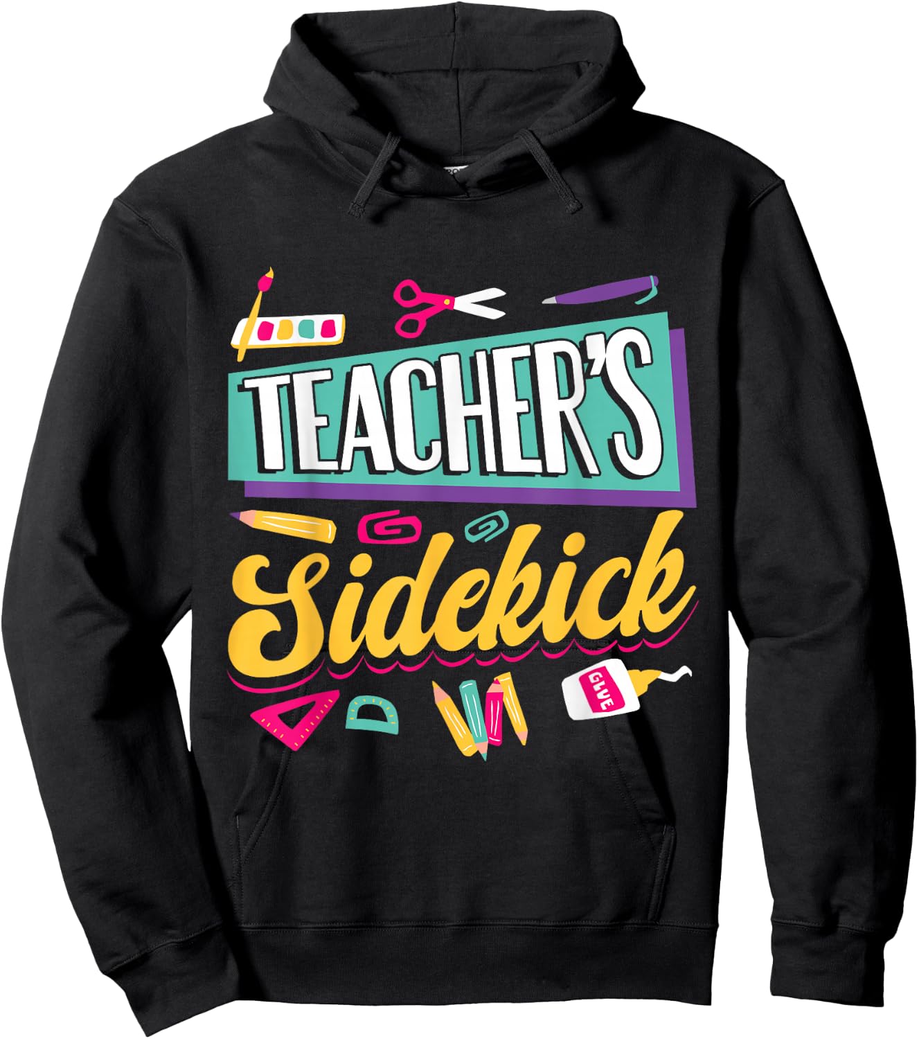 Teacher's Sidekick Teacher Assisting Teaching Assistant Hoodie - Hoodie | Black
