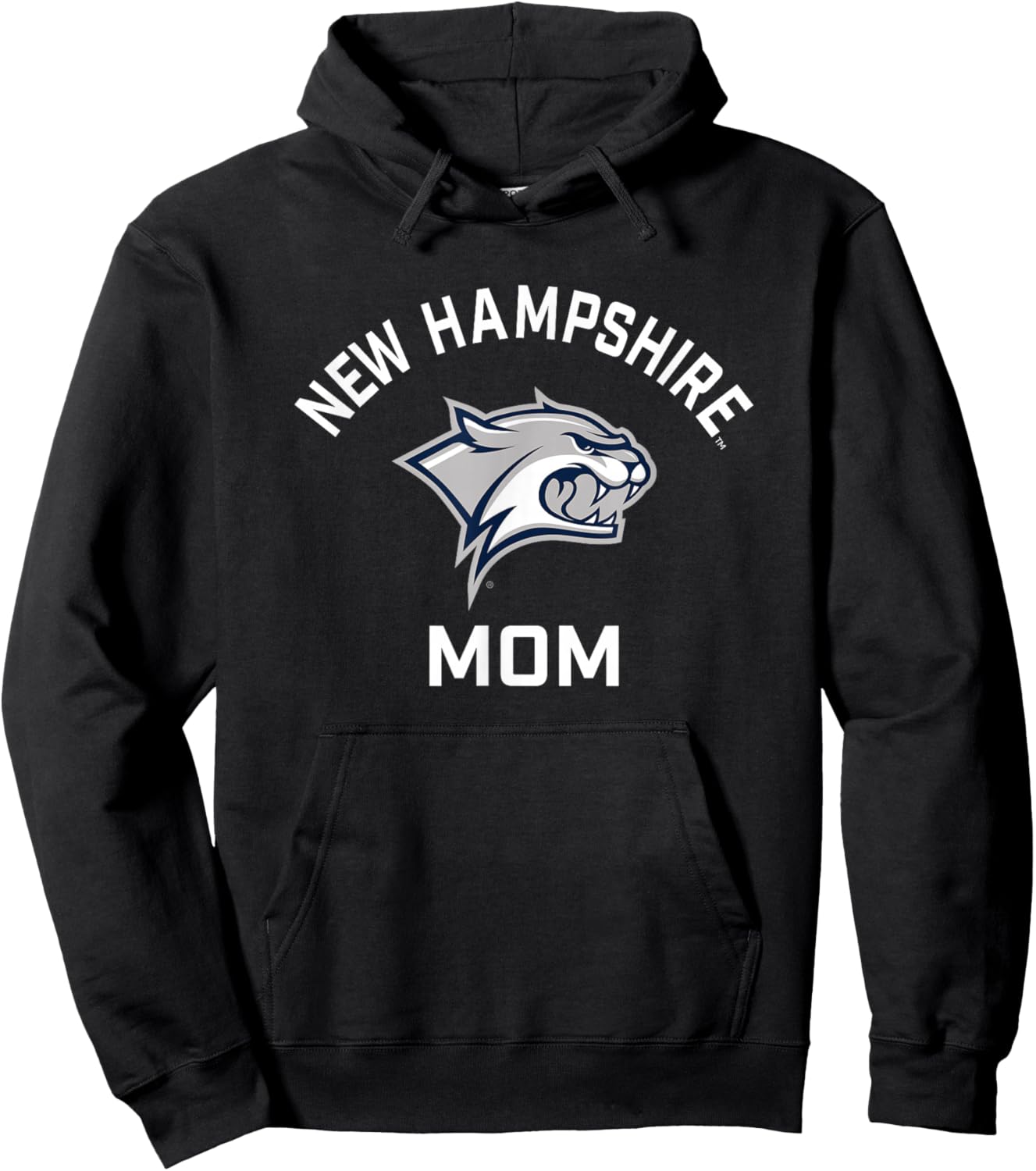 University of New Hampshire UNH Wildcats Arched Mom Hoodie - Hoodie | Black