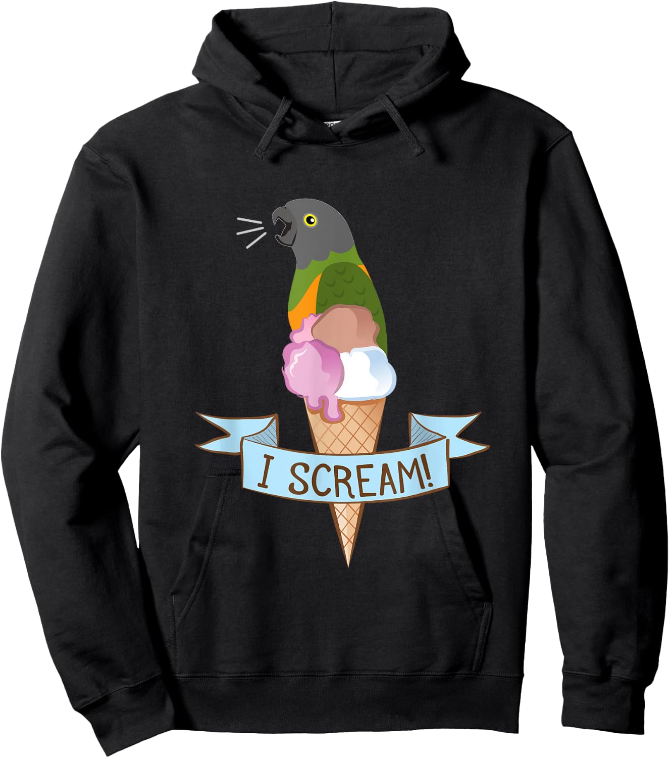 Senegal Parrot Ice Cream Hoodie - Hoodie | Black