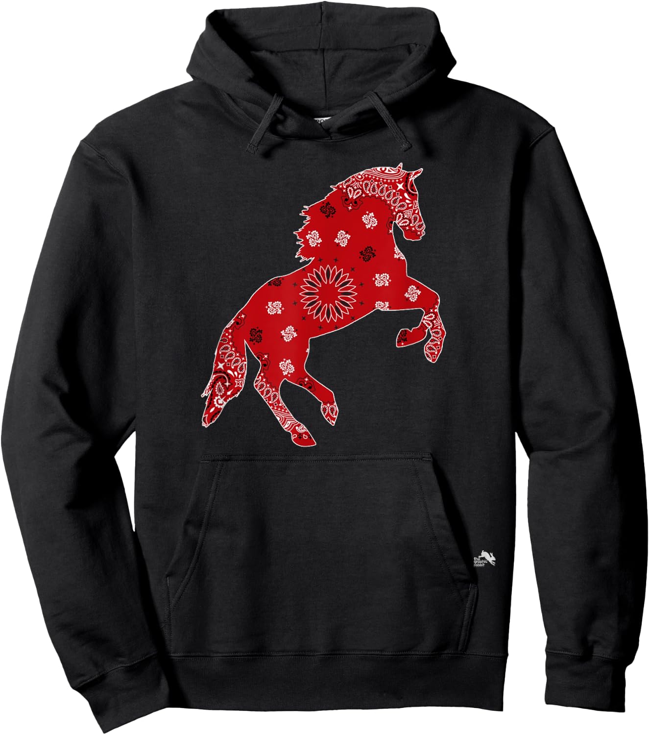 Horse Bandana Pattern - Riding Art Hoodie - Hoodie | Black