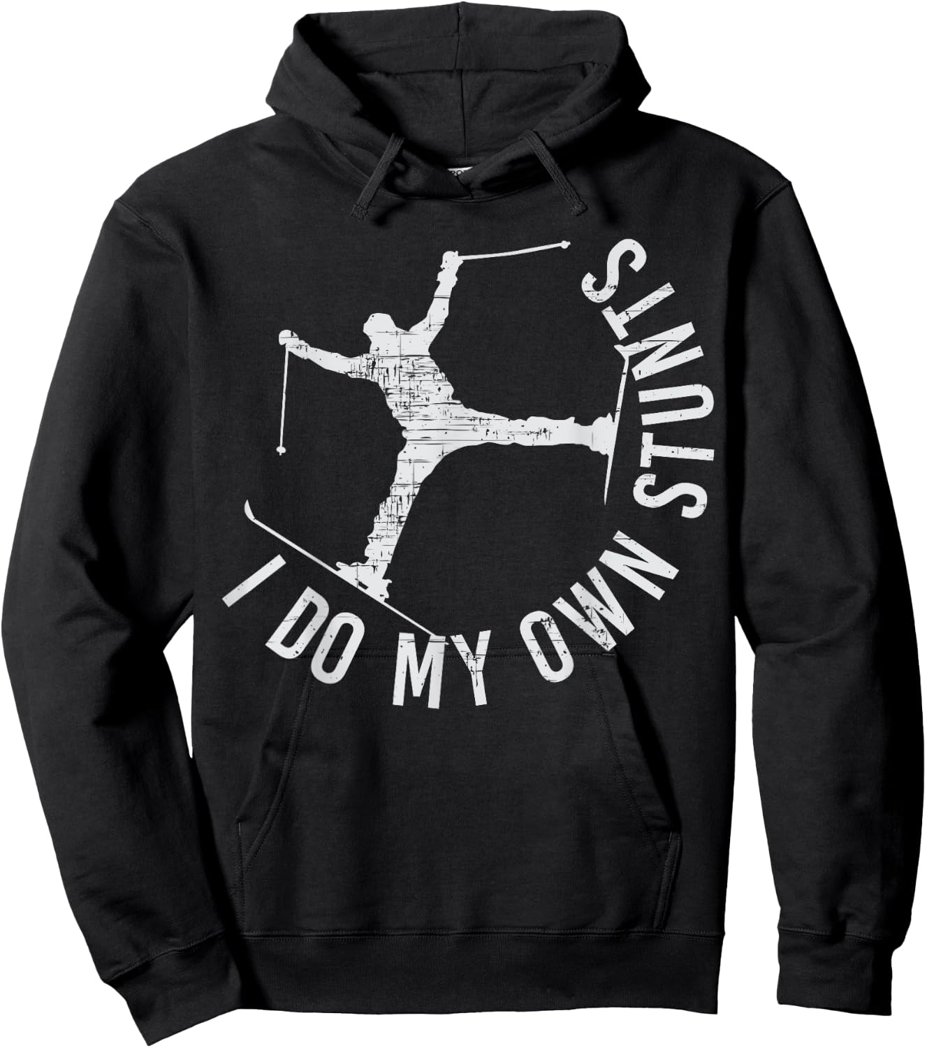 I Do My Own Stunts Funny Ski Skiing Gift Women Kids Hoodie - Hoodie | Black