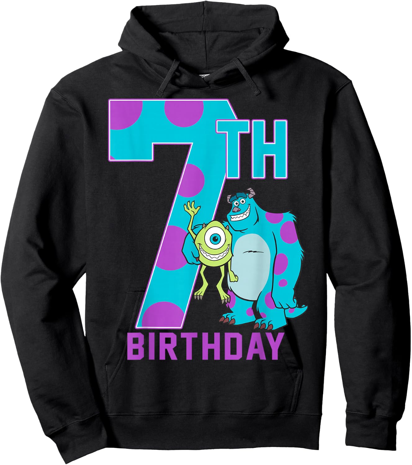 Disney Pixar Monsters Inc. Mike & Sully Happy 7th Birthday Hoodie - Hoodie | Black