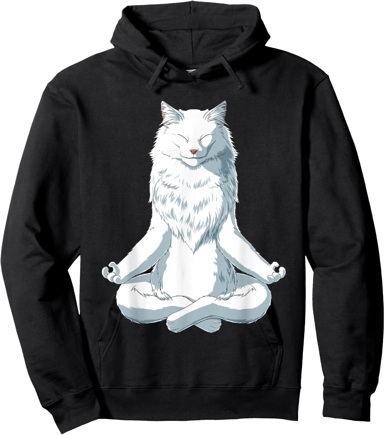 Yoga Turkish Angora Cat Hoodie - Hoodie | Black