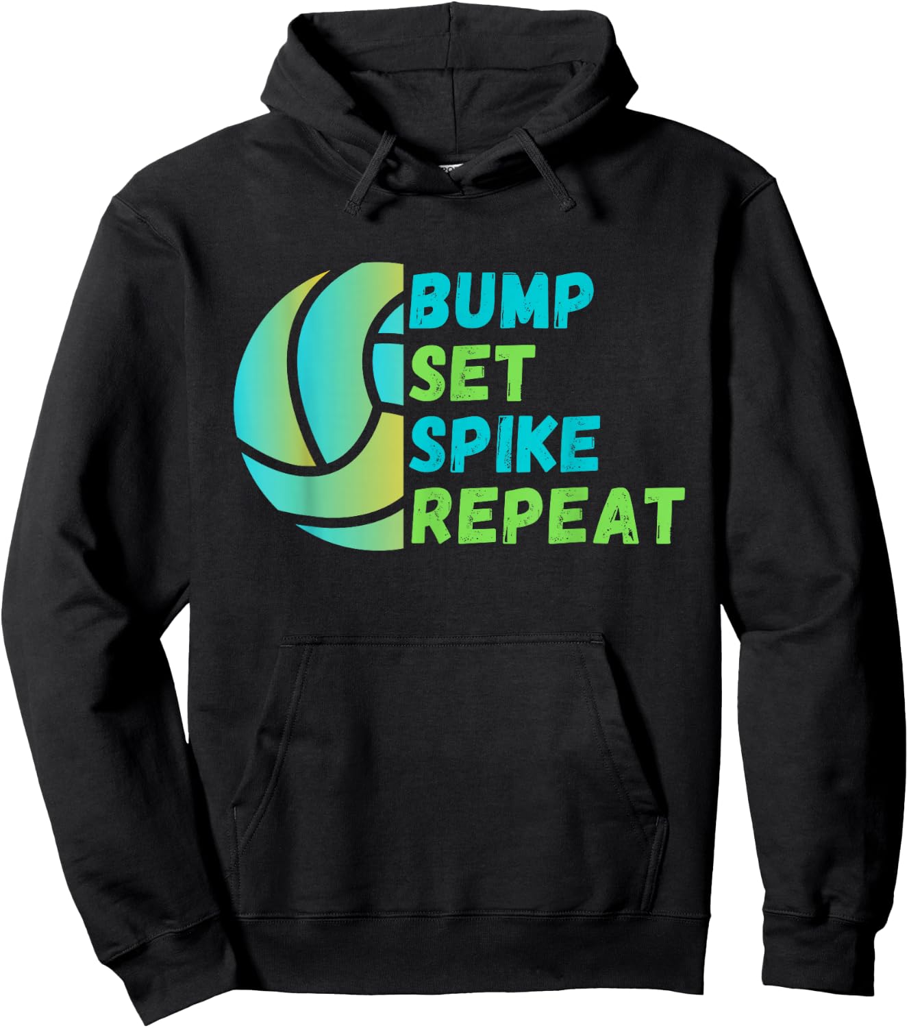Bump Set Spike Repeat - Volleyball Lover Hoodie - Hoodie | Black