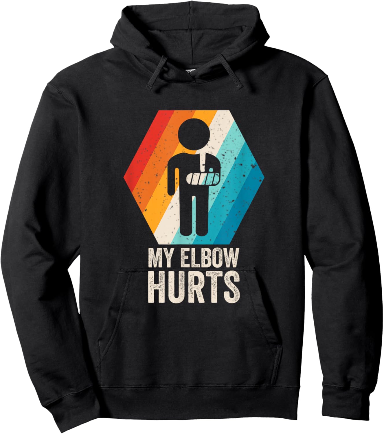 My Elbow Hurts Ellow Cancer Vintage Design Hoodie - Hoodie | Black