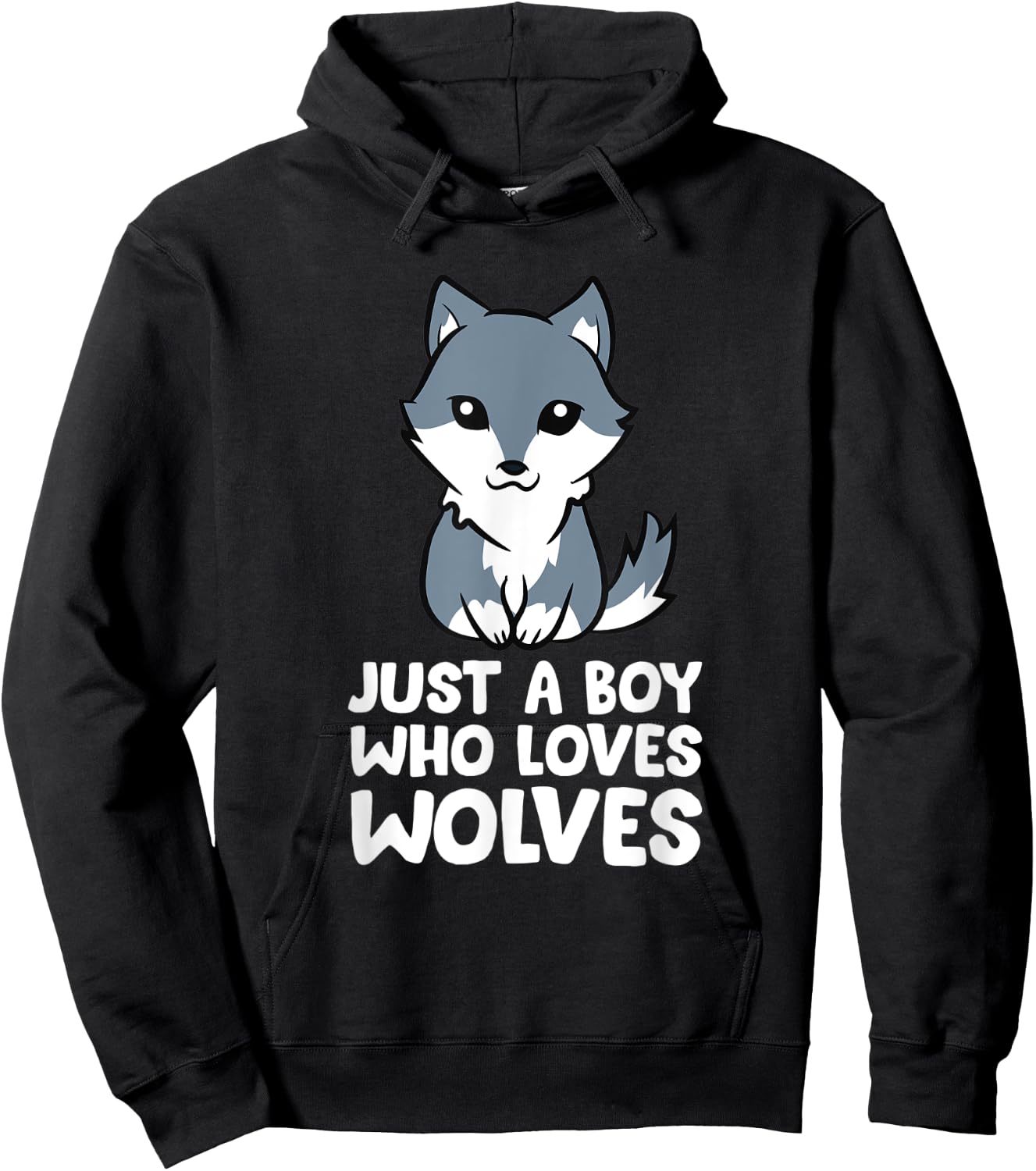 Just a Boy Who Loves Wolves Hoodie - Hoodie | Black