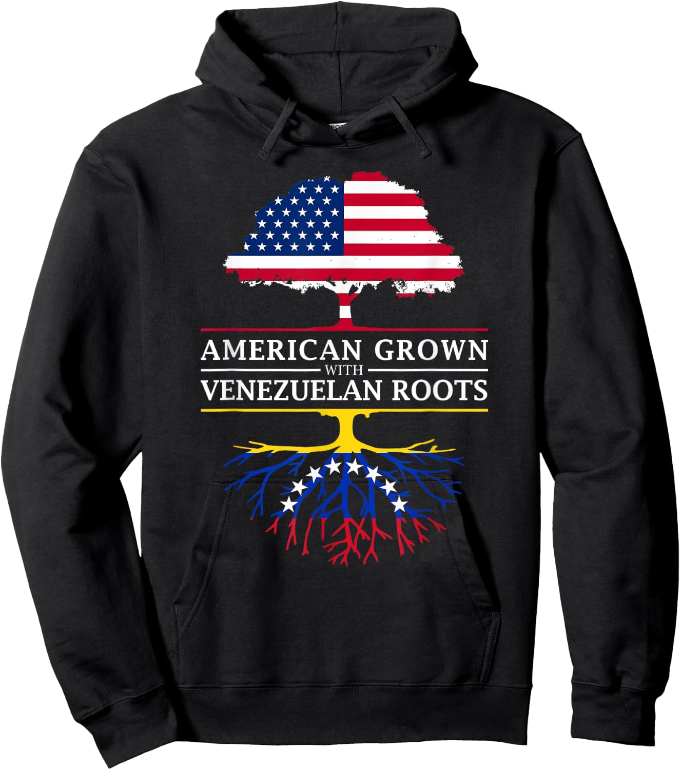American Grown with Venezuelan Roots - Venezuela Small Hoodie - Hoodie | Black