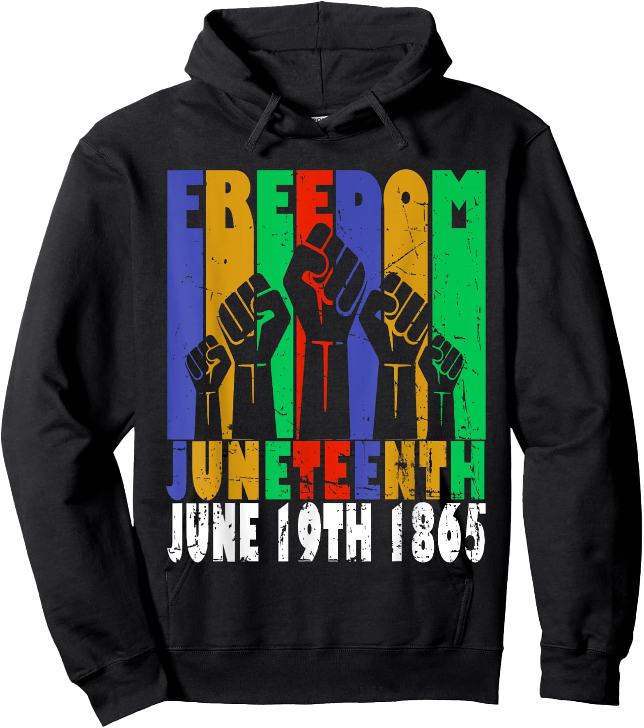 Vintage Black Freedom Day Juneteenth June 19th 1865 Hoodie - Hoodie | Black