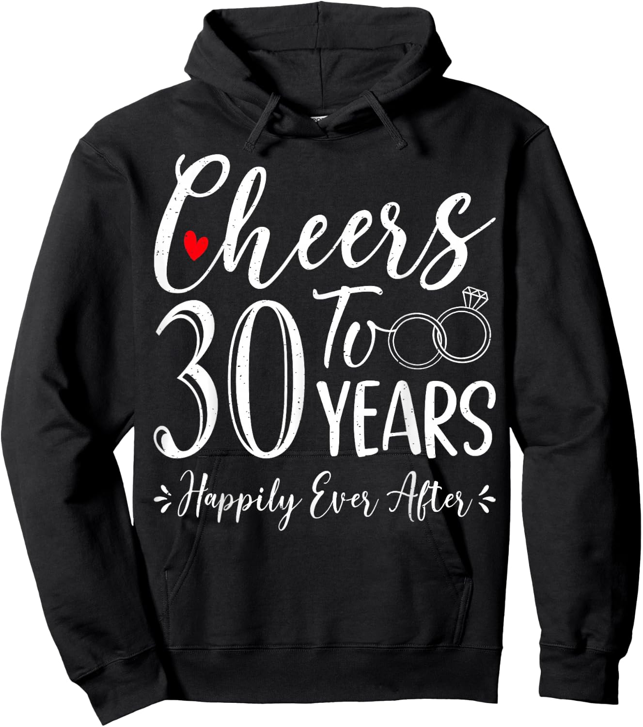 Cheers To 30 Years Happily - Husband Wife 30th Anniversary Hoodie - Hoodie | Black