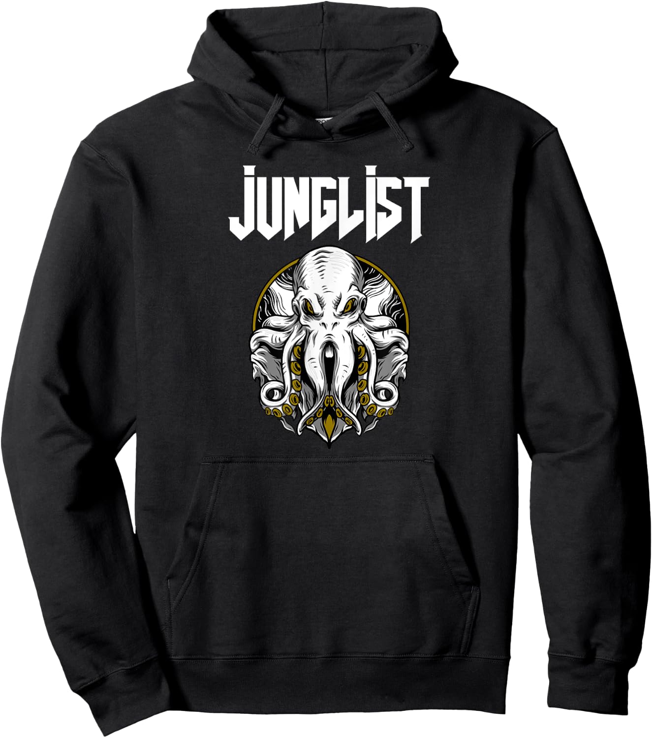 Junglist Octopus DnB Rave Drum and Bass Squid Hoodie - Hoodie | Black