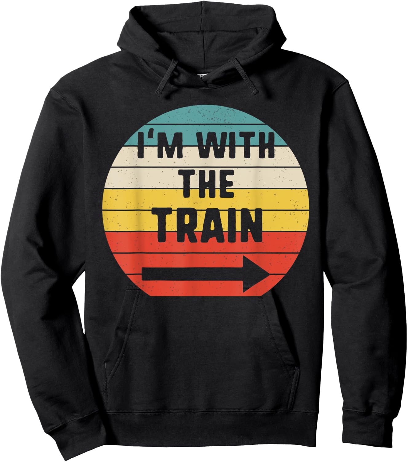 I'm With train Halloween Matching Couple Costume Vintage Hoodie - Hoodie | Black
