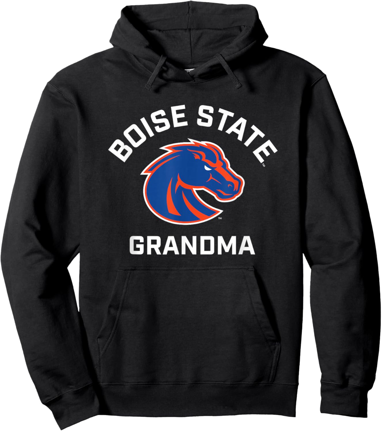 Boise State University BSU Broncos Arched Grandma Hoodie - Hoodie | Black