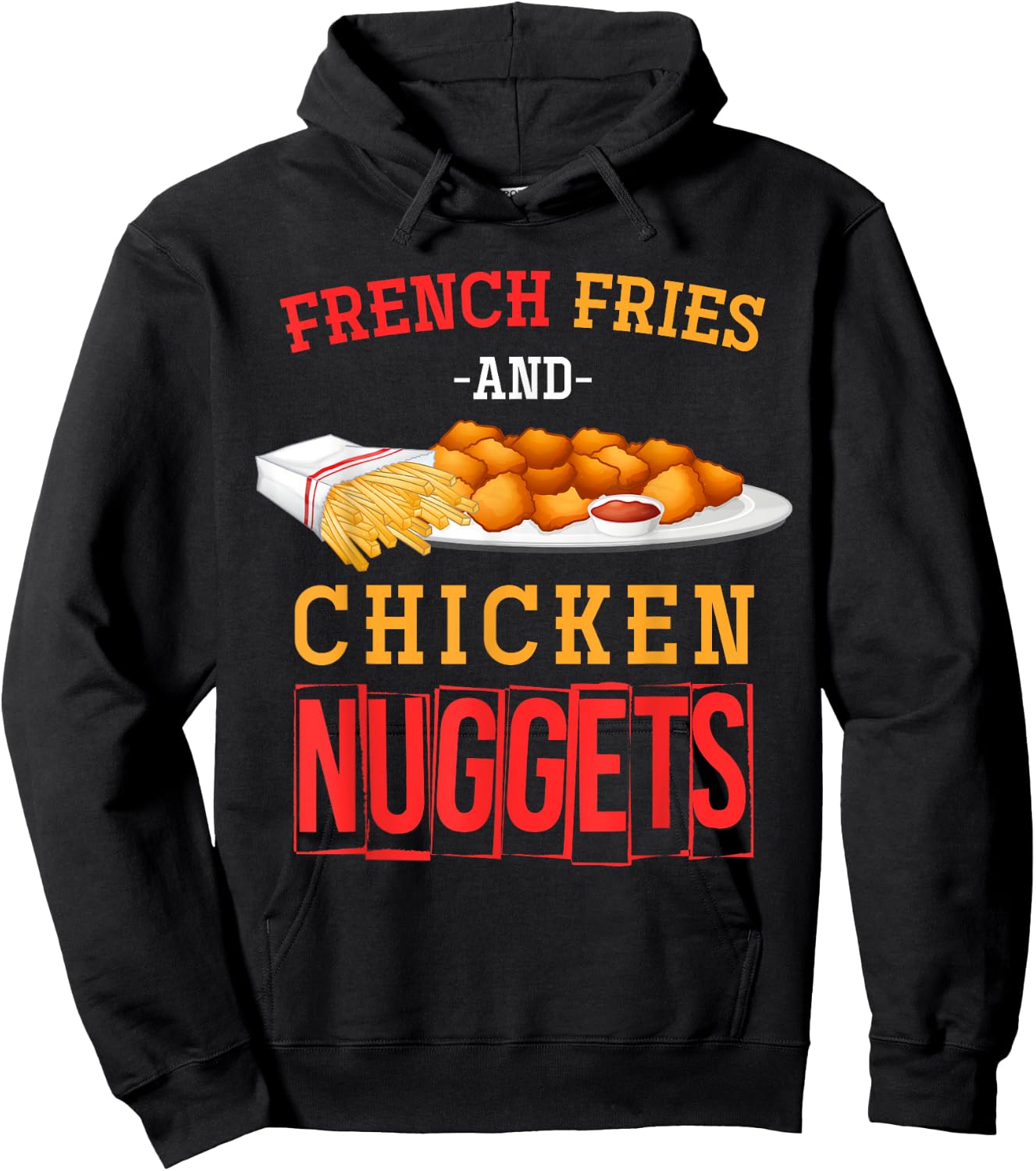 Funny Foodie Nuggets Lover Gift -Adult Chicken Nugget Black Small Hoodie - Hoodie | Black