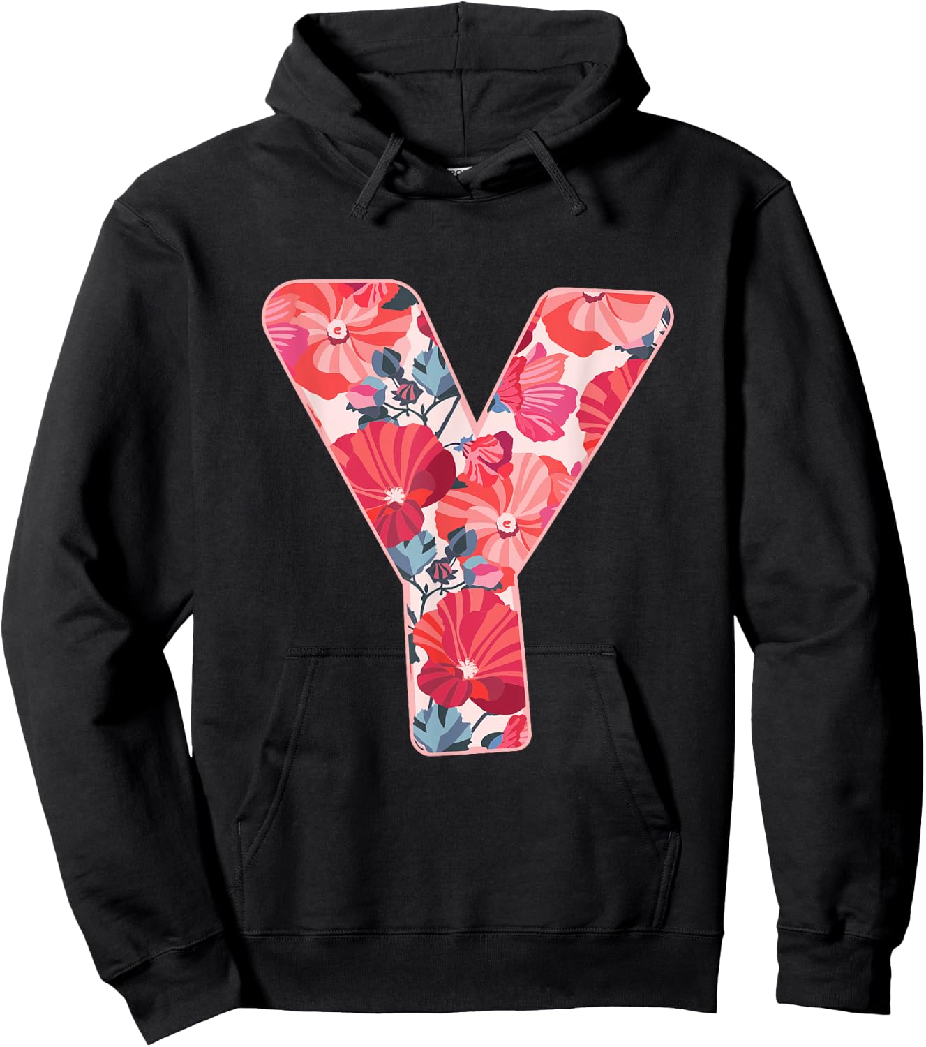 Letter Y Sign Alphabet Last Name Consonants Flower Gift Hoodie - Hoodie | Black