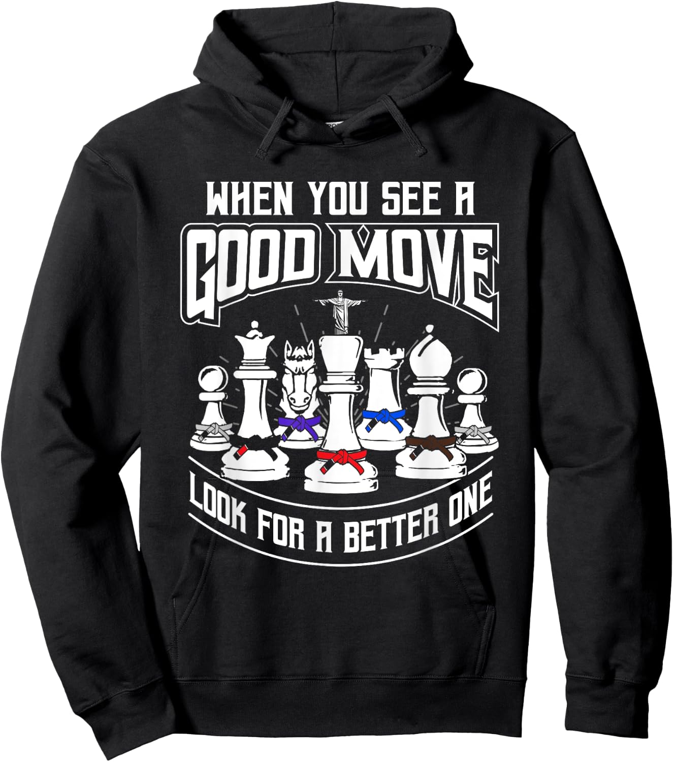 BJJ Chess - Brazilian Jiu-Jitsu and BJJ Gift Hoodie - Hoodie | Black