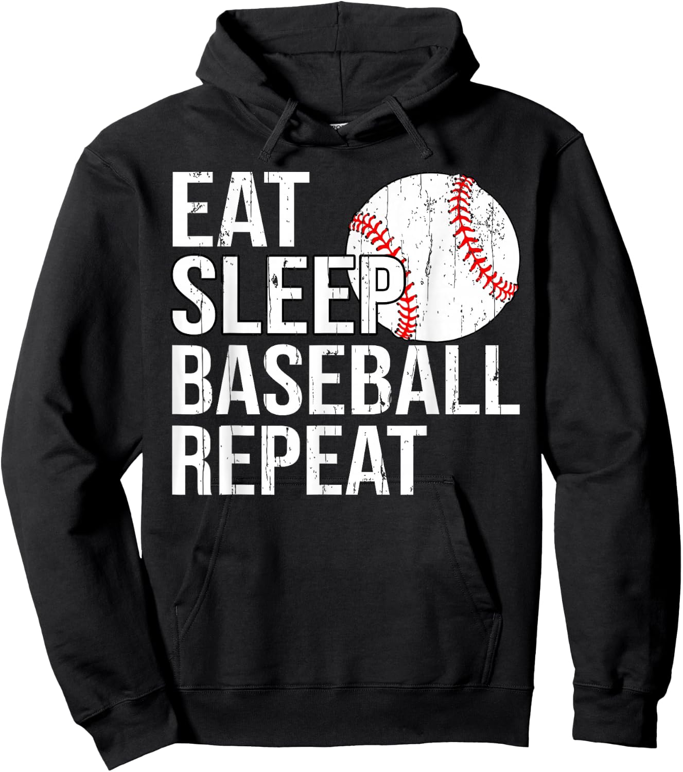 Eat Sleep Baseball Repeat Gifts Women Fathers Day Hoodie - Hoodie | Black