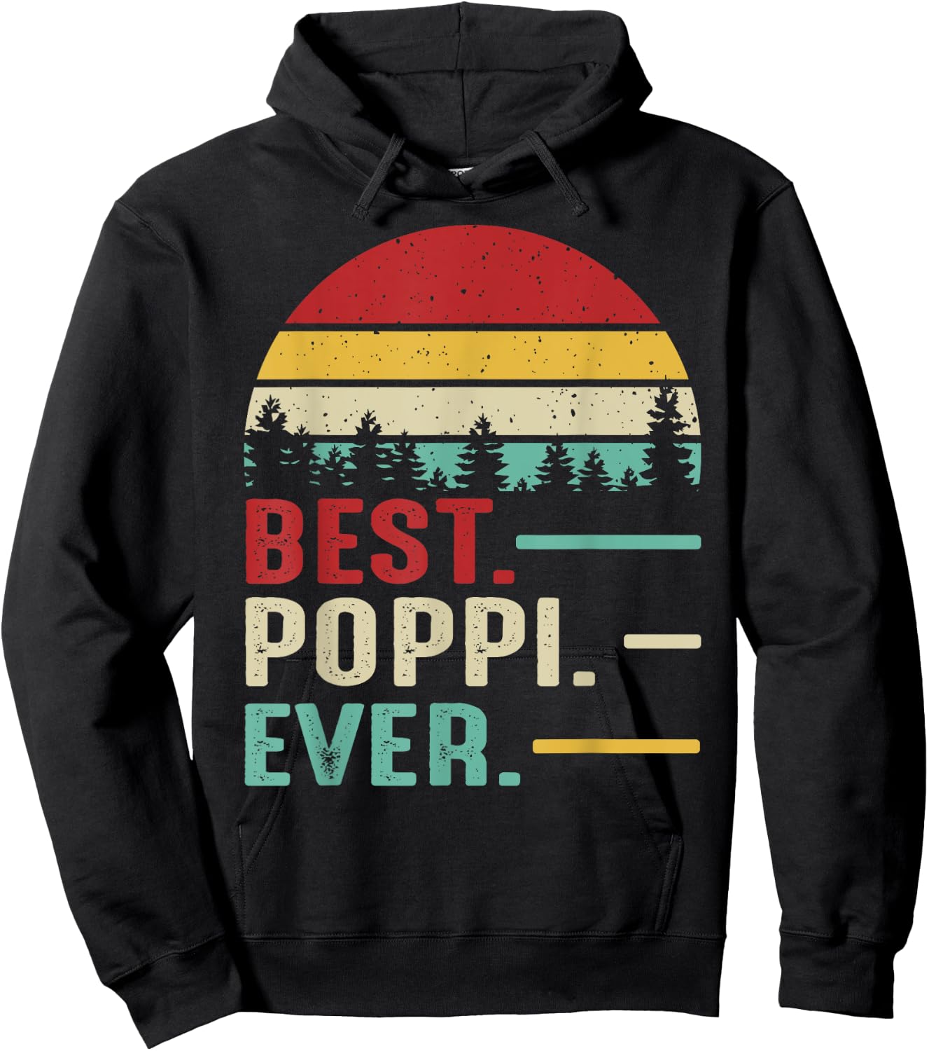 Best Poppi Ever Funny Retro Vintage Grandpa Birthday Gift Hoodie - Hoodie | Black
