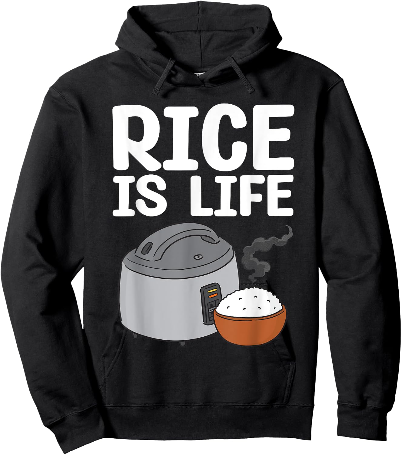 Cool Rice Design Women White Food Cooker Rice Lover Hoodie - Hoodie | Black